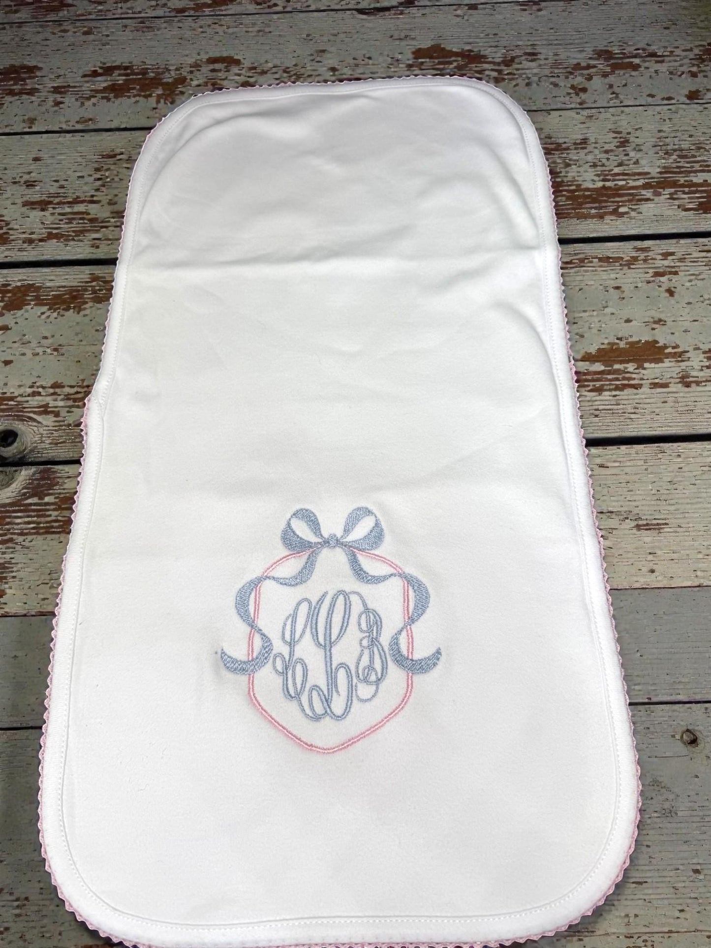 Personalized Pima Cotton Baby Girl Set, Monogram Footie, Bib, Blanket