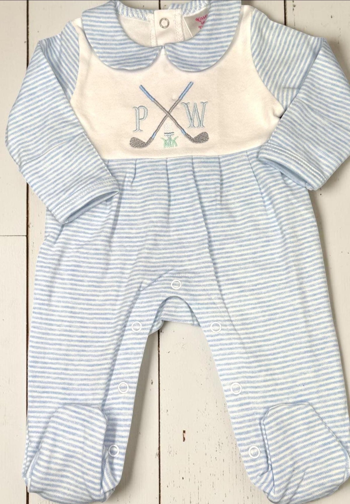 Personalized Golf Baby Boy Outfit | Golf Baby Footie & Burp Cloth Set | Newborn Coming Home Outfit | Baby Shower Gift