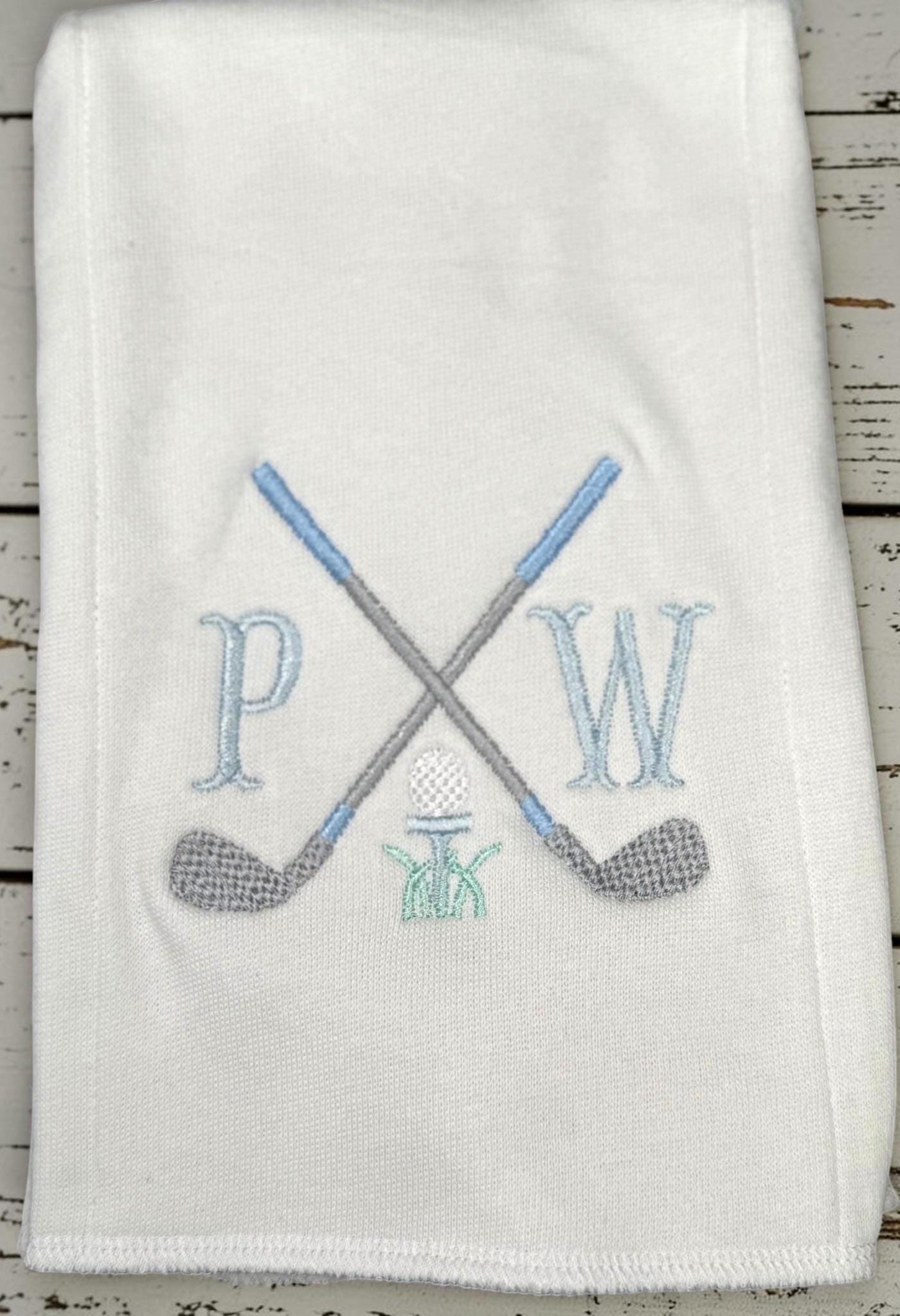 Personalized Golf Baby Boy Outfit | Golf Baby Footie & Burp Cloth Set | Newborn Coming Home Outfit | Baby Shower Gift