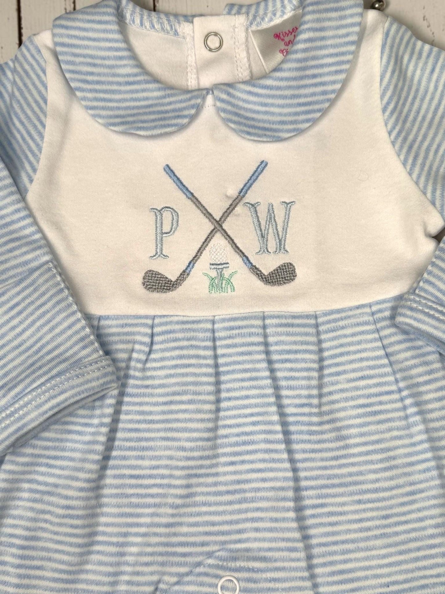 Personalized Golf Baby Boy Outfit | Golf Baby Footie & Burp Cloth Set | Newborn Coming Home Outfit | Baby Shower Gift