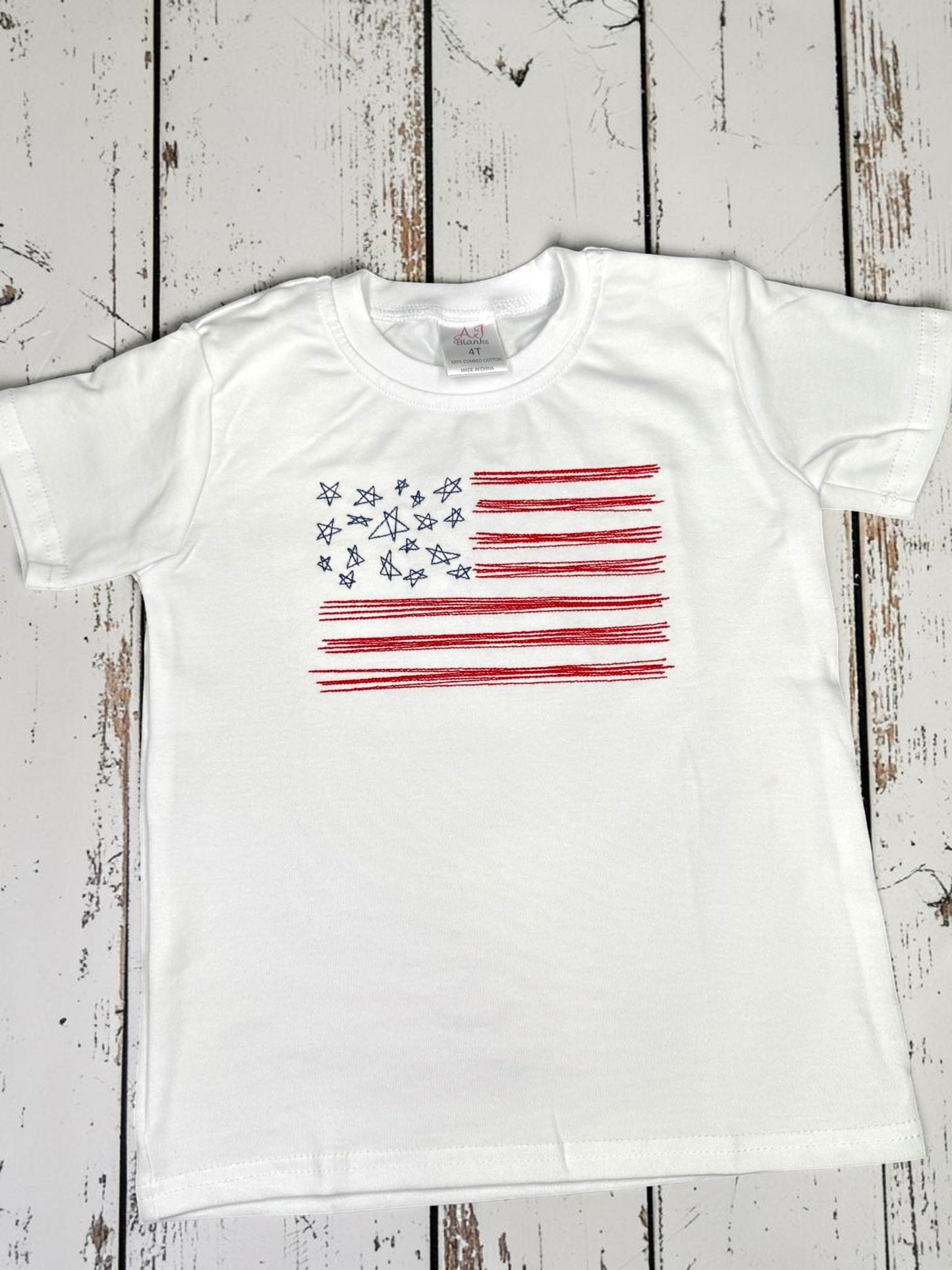 Patriotic Boys Short Set | Embroidered American Flag Shirt | Red or Blue Gingham Shorts | Fourth of July Outfit | Toddler Boy Summer Outfit