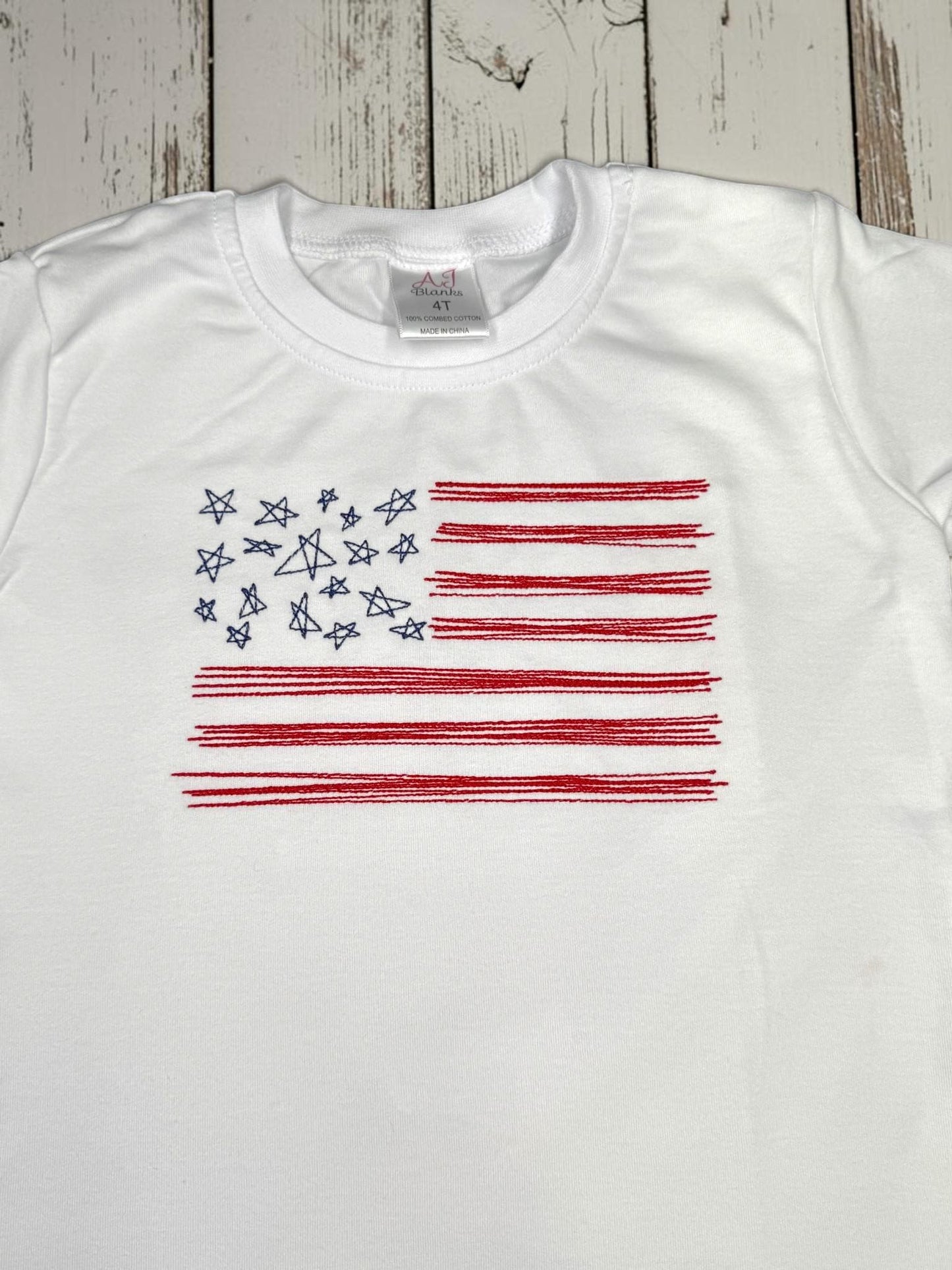 Patriotic Boys Short Set | Embroidered American Flag Shirt | Red or Blue Gingham Shorts | Fourth of July Outfit | Toddler Boy Summer Outfit