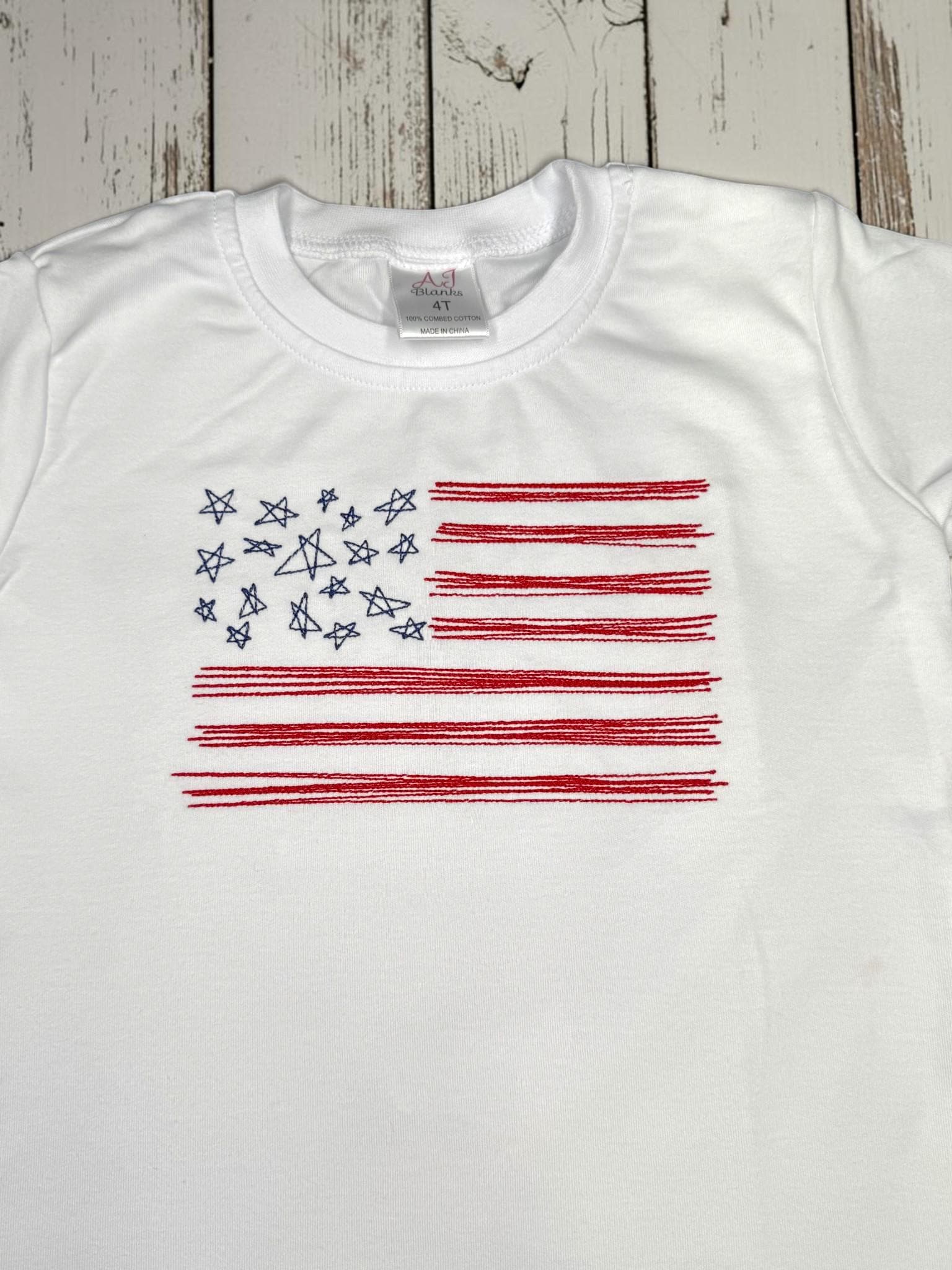 Patriotic Boys Short Set | Embroidered American Flag Shirt | Red or Blue Gingham Shorts | Fourth of July Outfit | Toddler Boy Summer Outfit