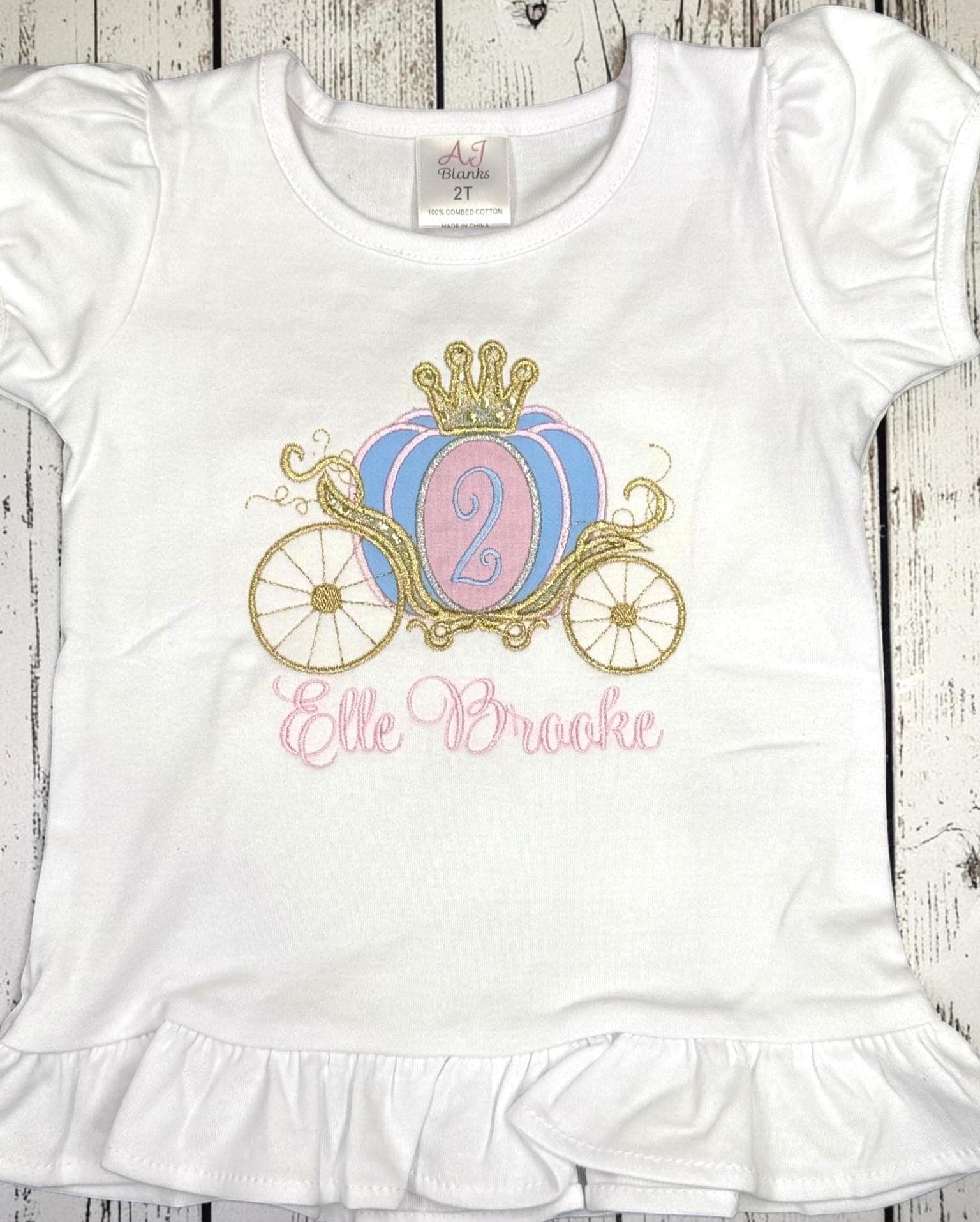 Personalized Princess Carriage Shirt | Birthday Outfit | Princess Party Shirt