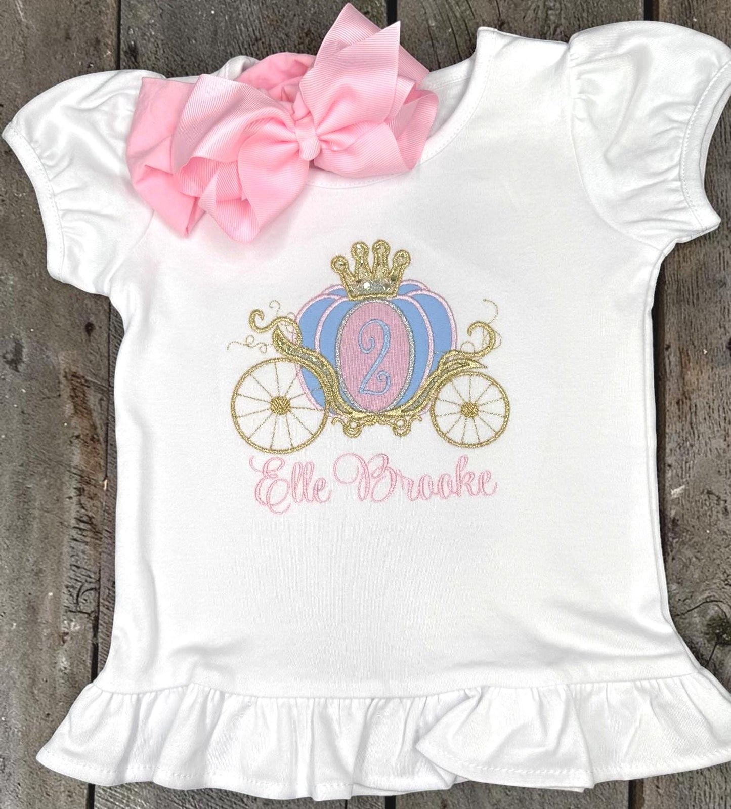Personalized Princess Carriage Shirt | Birthday Outfit | Princess Party Shirt