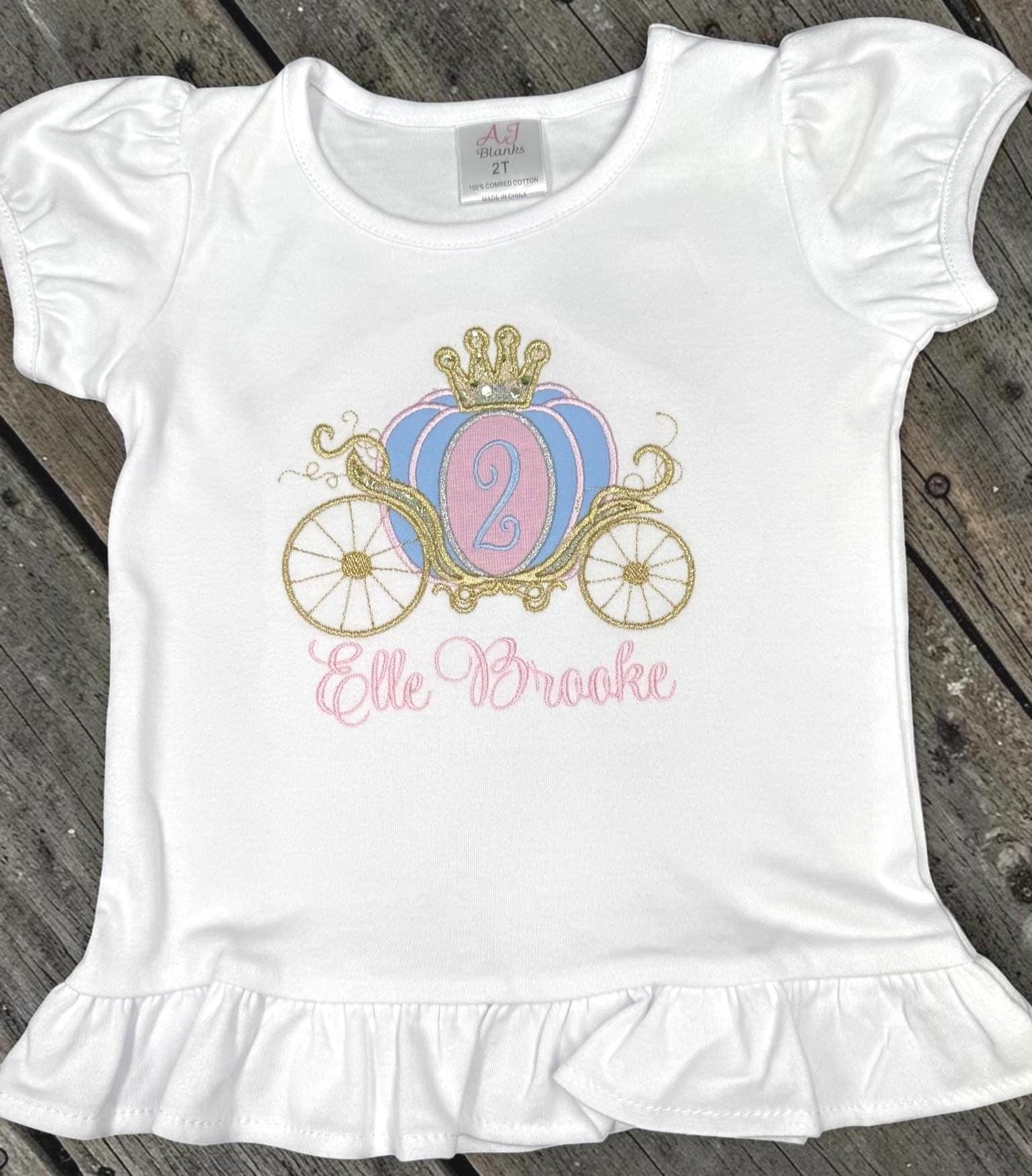 Personalized Princess Carriage Shirt | Birthday Outfit | Princess Party Shirt