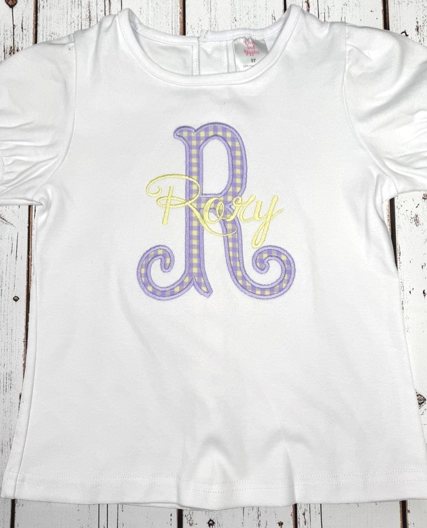 Personalized Monogram Scallop Short Set | Embroidered Name Outfit | Girls Boutique Clothing | Custom Initial Shirt
