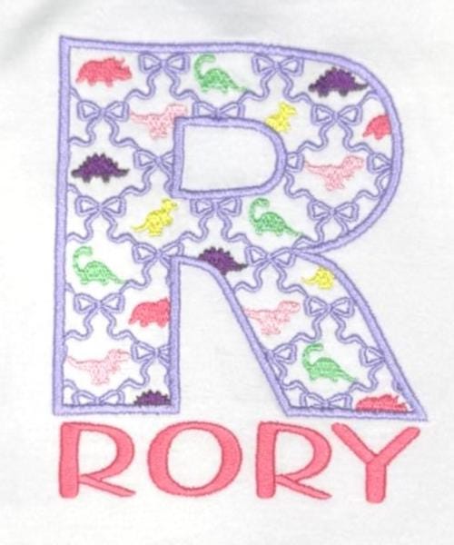 Personalized Dinosaur Initial Shirt, Girls Dinosaur Monogram Shirt, Embroidered Name Shirt, Custom Initial Tee, Dinosaur Birthday Outfit