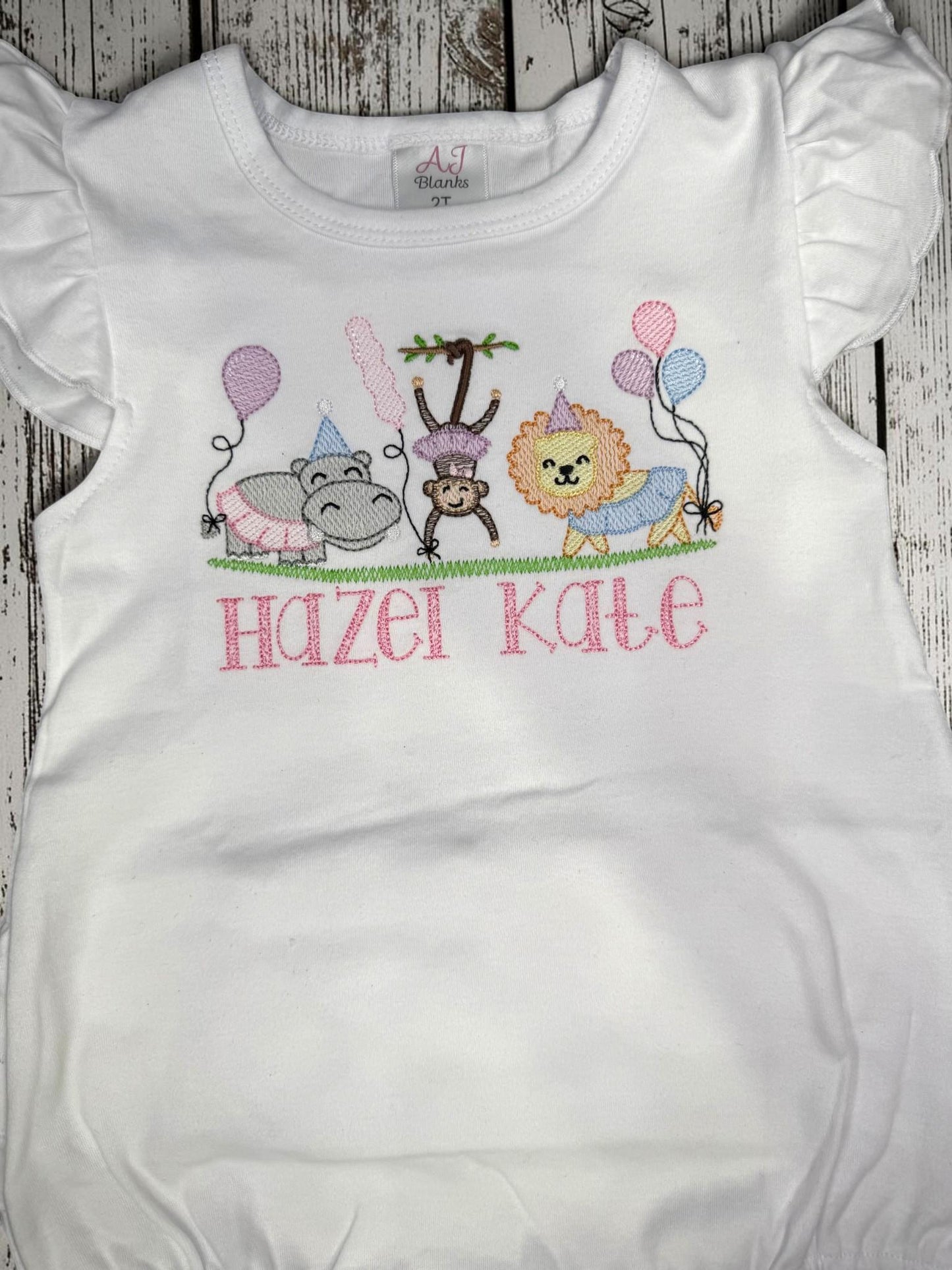 Personalized Birthday Zoo Animals Boy Bubble Romper | Custom Baby Girl Bubble | First Birthday | Safari Birthday | Baby Shower Gift