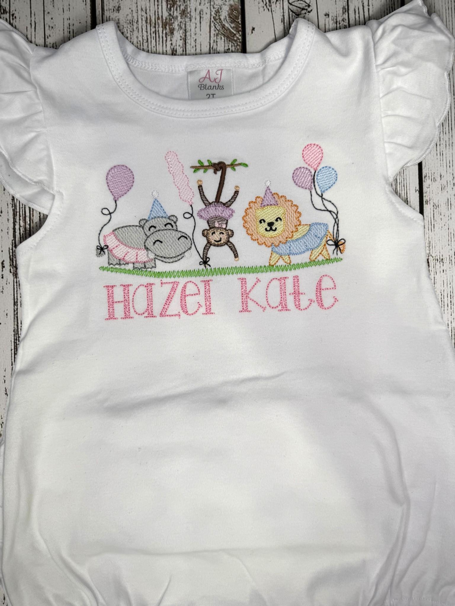 Personalized Birthday Zoo Animals Boy Bubble Romper | Custom Baby Girl Bubble | First Birthday | Safari Birthday | Baby Shower Gift