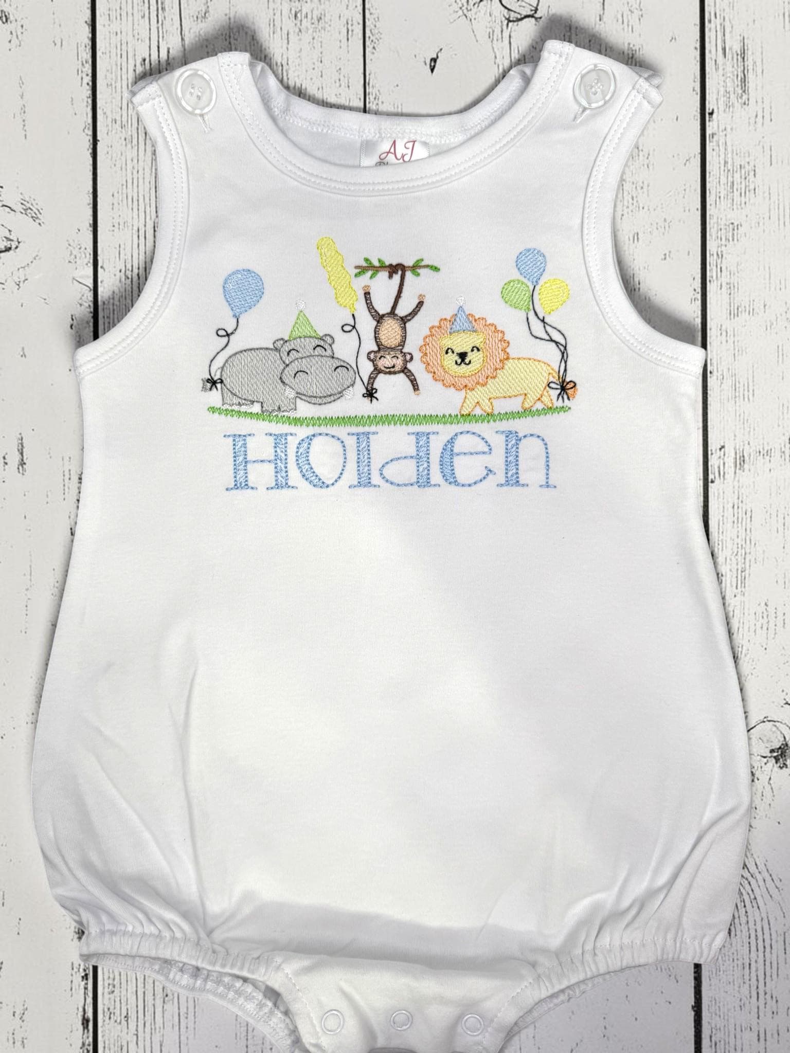 Personalized Birthday Zoo Animals Boy Bubble Romper | Custom Baby Boy Bubble | First Birthday | Safari Birthday | Baby Shower Gift