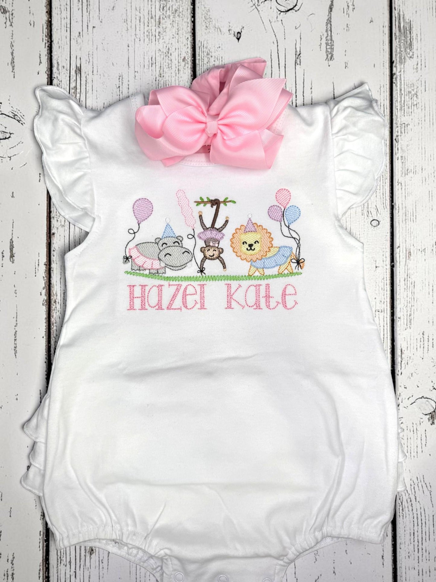Personalized Birthday Zoo Animals Boy Bubble Romper | Custom Baby Girl Bubble | First Birthday | Safari Birthday | Baby Shower Gift