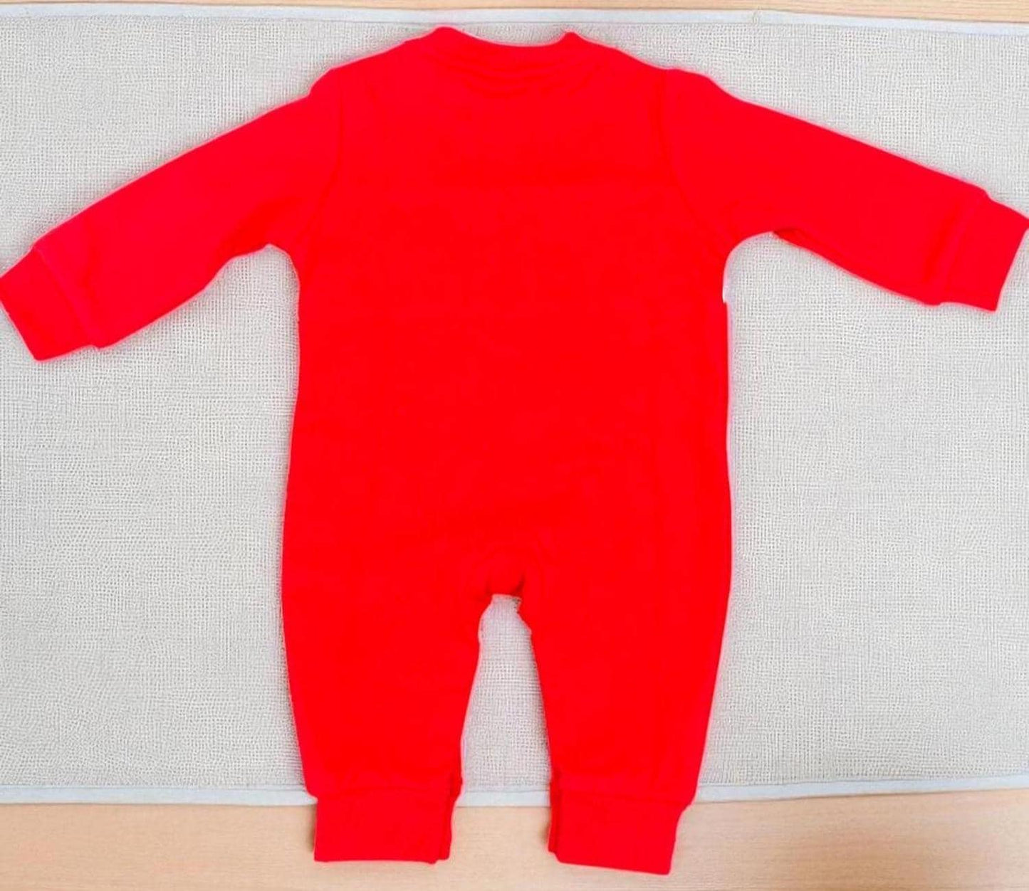 Embroidered Bulldog Football Romper | Red Game Day Baby Outfit