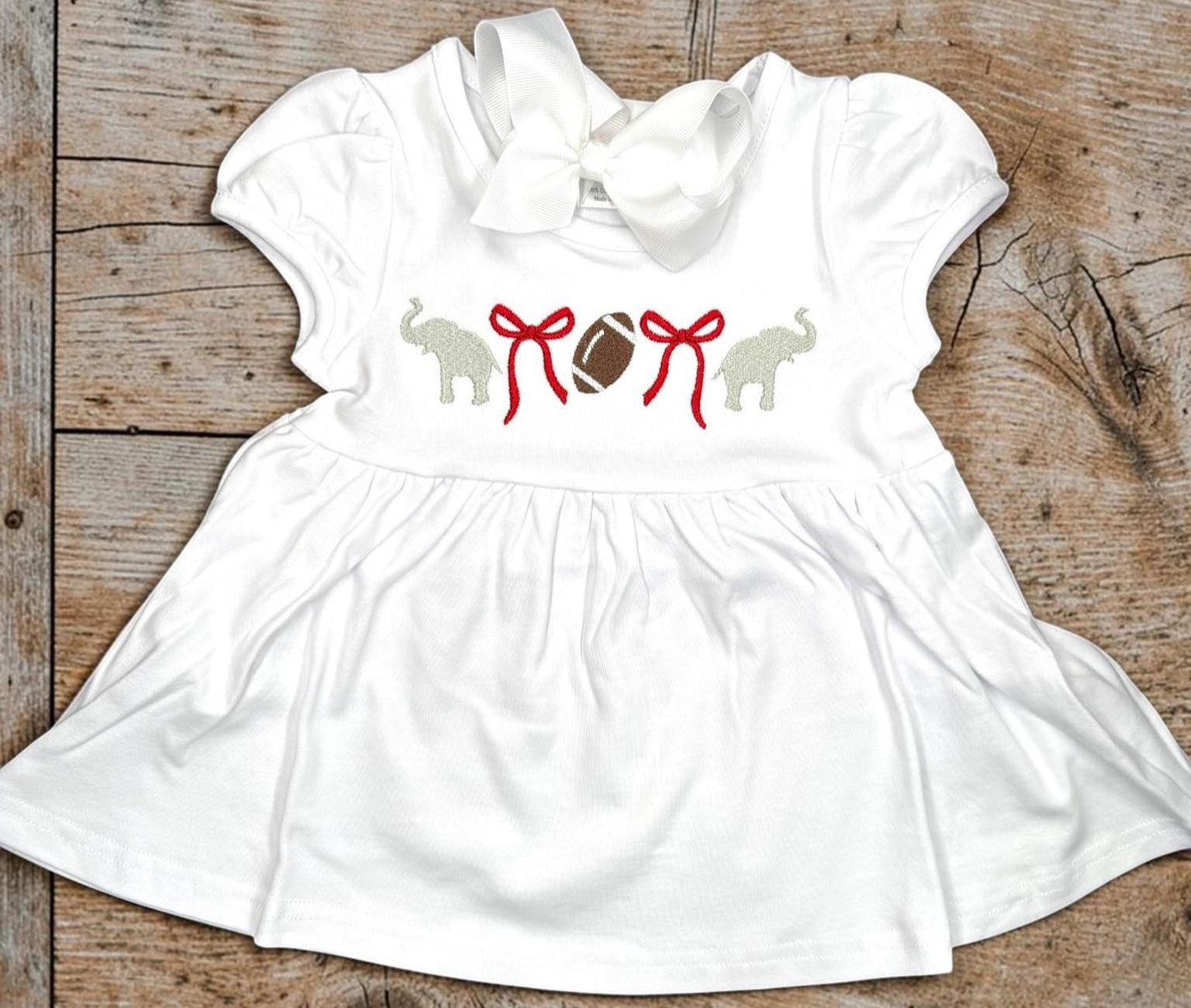 Girls Football Embroidered Tunic Dress | Game Day Dress | Alabama Inspired Toddler & Girls Outfit