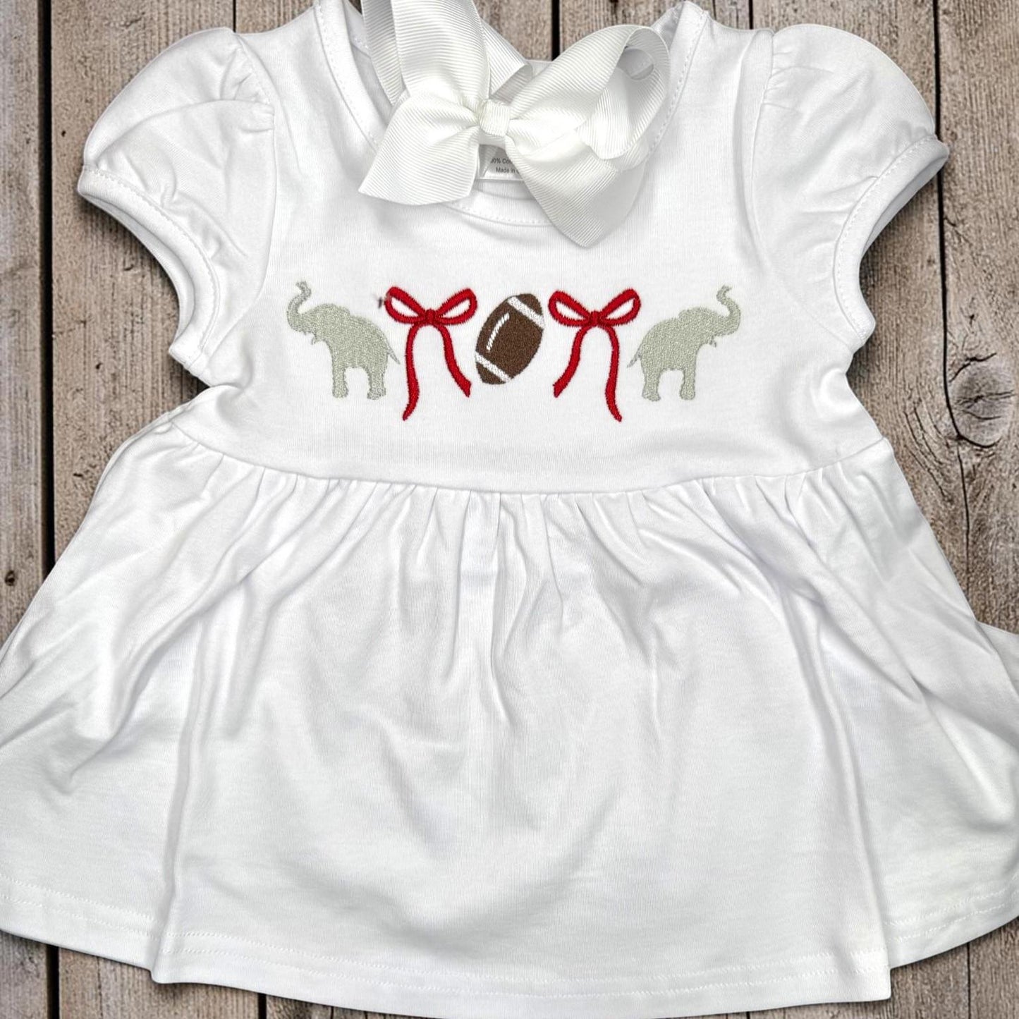 Girls Football Embroidered Tunic Dress | Game Day Dress | Alabama Inspired Toddler & Girls Outfit