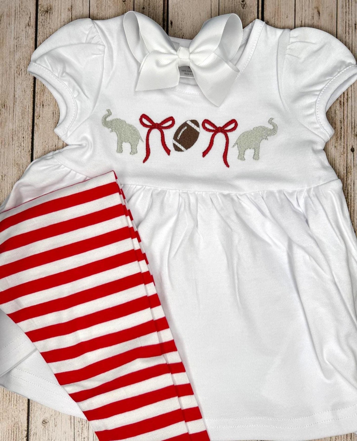 Girls Football Embroidered Tunic Dress | Game Day Dress | Alabama Inspired Toddler & Girls Outfit