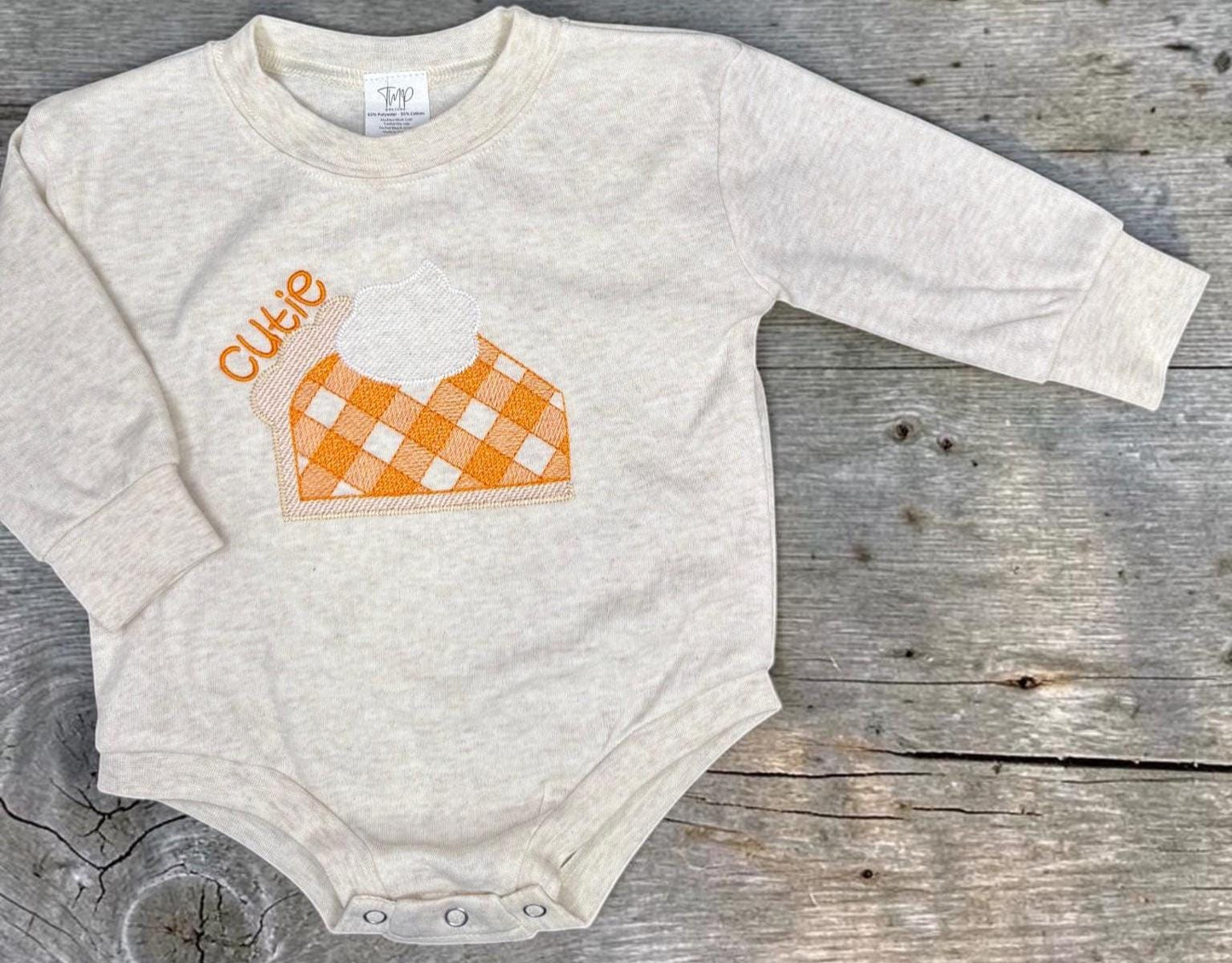 Personalized Pumpkin Pie Baby Bodysuit | First Thanksgiving Outfit, Fall Long Sleeve