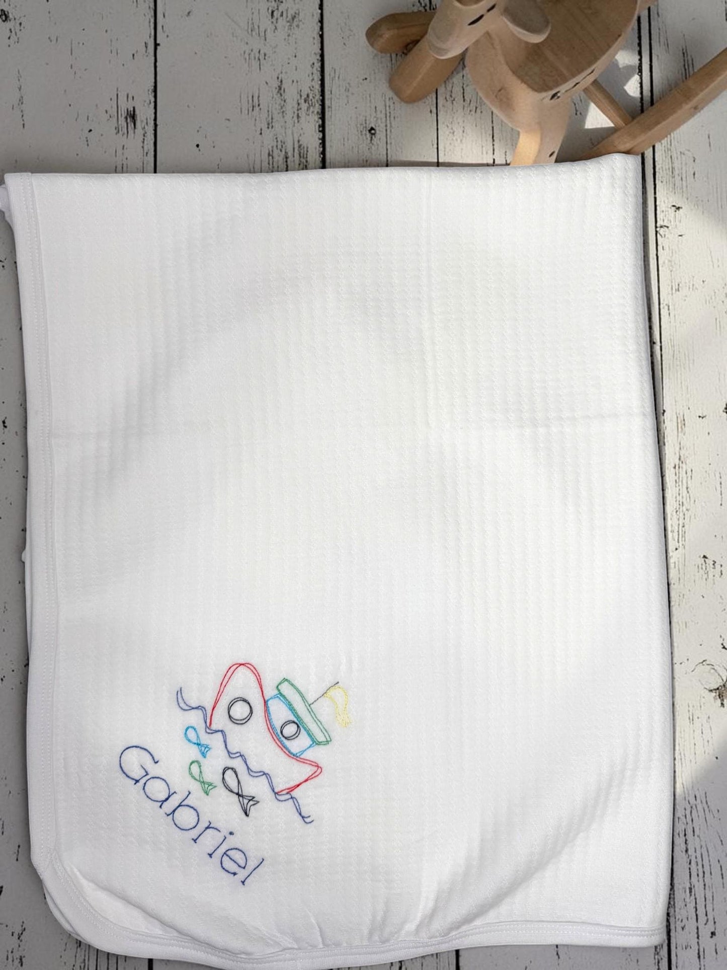Personalized Baby Boy Bib, Burp Cloth or Blanket, Embroidered Sailboat Baby Gift, Nautical Baby Set