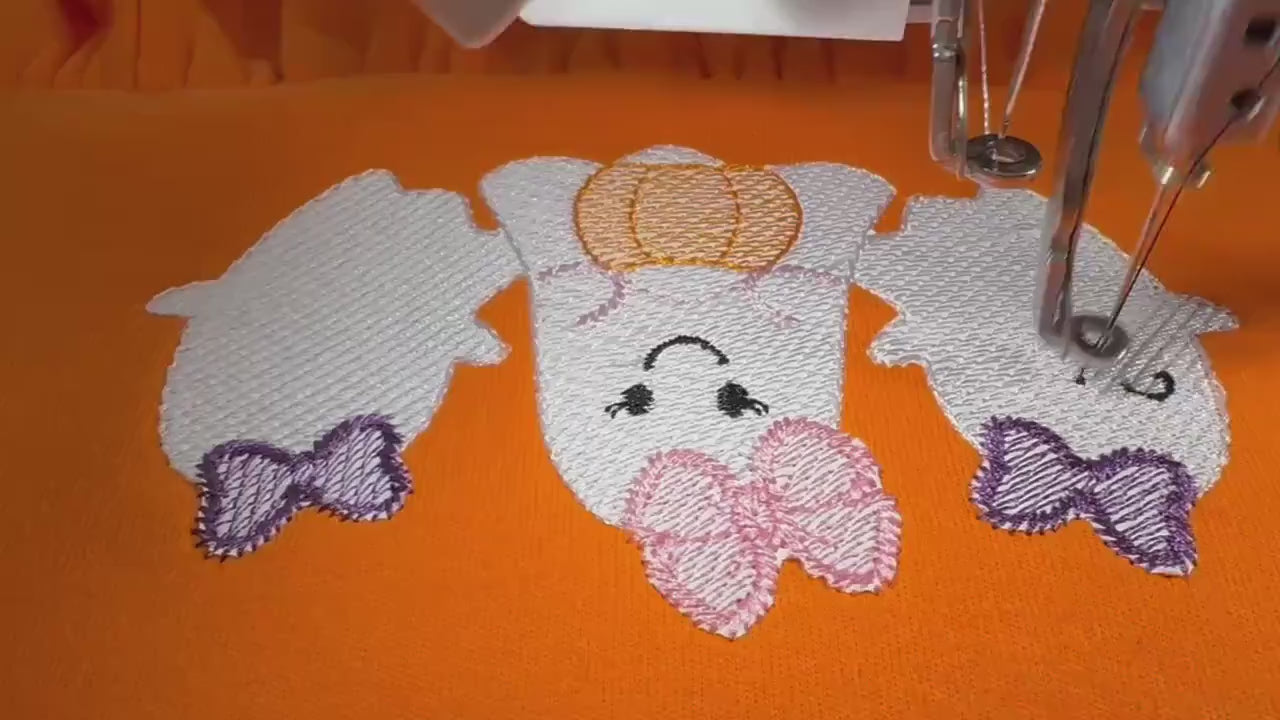 Girls Halloween Ghost Dress | Orange Embroidered Tunic | Toddler Halloween Outfit | Pumpkin Patch