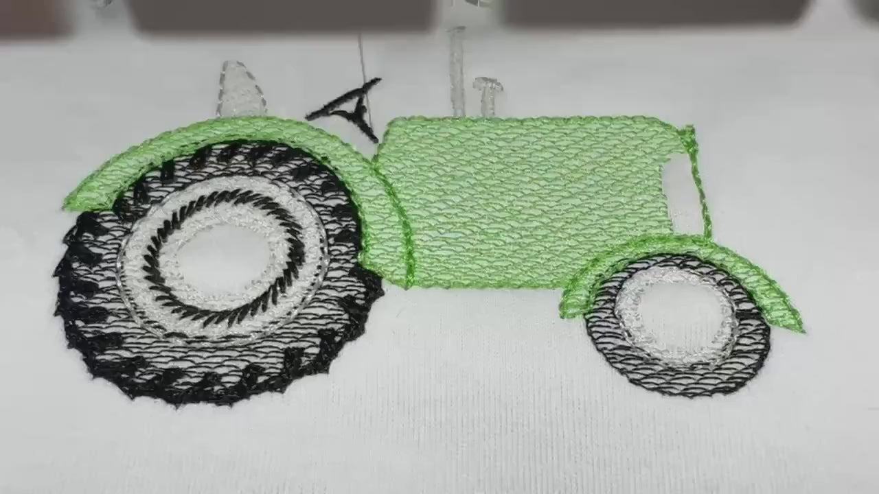 Green Tractor Baby Footie, Embroidered Farm Baby Boy Outfit, Personalized Country Baby Romper, Newborn Farm Gift