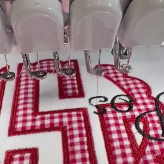 Personalized Monogram Scallop Short Set | Girls Boutique Outfit | Embroidered Name Shirt | Red Gingham Shorts