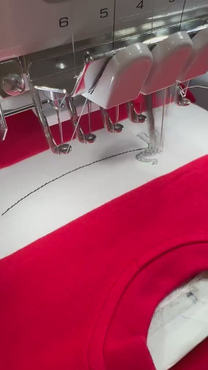 Embroidered Bulldog Football Romper | Red Game Day Baby Outfit
